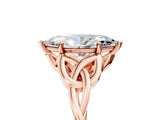 Rose gold Marquise Cut Diamond Solitaire Celtic Knot Ring with Four-Prong Setting_97