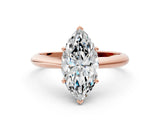 Rose gold Marquise Cut Diamond Solitaire Engagement Ring with Cathedral Setting and Four-Prong Mount_14