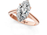 Rose gold Marquise Cut Diamond Solitaire Engagement Ring with Cathedral Setting and Four-Prong Mount_246