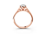 Rose gold Marquise Cut Diamond Solitaire Engagement Ring with Cathedral Setting and Four-Prong Mount_248