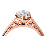 Rose gold Marquise Cut Diamond Solitaire Engagement Ring with Cathedral Setting and Four-Prong Mount_249
