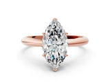 Rose gold Marquise Cut Diamond Solitaire Engagement Ring with Cathedral Setting and Four-Prong Mount_44