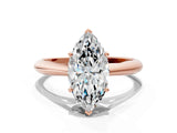 Rose gold Marquise Cut Diamond Solitaire Engagement Ring with Cathedral Setting and Four-Prong Mount_92