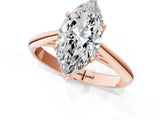 Rose gold Marquise Cut Diamond Solitaire Engagement Ring with Cathedral Setting and Four-Prong Mount_93