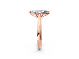 Rose gold Marquise Cut Diamond Solitaire Engagement Ring with Cathedral Setting and Four-Prong Mount_94