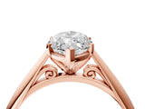 Rose gold Marquise Cut Diamond Solitaire Engagement Ring with Cathedral Setting and Four-Prong Mount_96