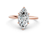 Rose gold Marquise Cut Diamond Solitaire Engagement Ring with Classic Band and Four-Prong Setting_25