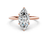 Rose gold Marquise Cut Diamond Solitaire Engagement Ring with Classic Band and Four-Prong Setting_49