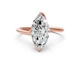 Rose gold Marquise Cut Diamond Solitaire Engagement Ring with Four-Prong Setting and Classic Band_20