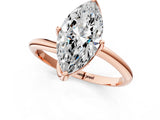 Rose gold Marquise Cut Diamond Solitaire Engagement Ring with Four-Prong Setting and Classic Band_21