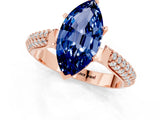 Rose gold Marquise Cut Diamond Solitaire Engagement Ring with Pavé Band and Four-Prong Setting_1