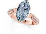 Rose gold Marquise Cut Diamond Solitaire Engagement Ring with Pavé Band and Four-Prong Setting_1