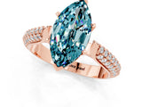 Rose gold Marquise Cut Diamond Solitaire Engagement Ring with Pavé Band and Four-Prong Setting_1