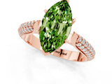Rose gold Marquise Cut Diamond Solitaire Engagement Ring with Pavé Band and Four-Prong Setting_1
