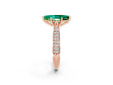 Rose gold Marquise Cut Diamond Solitaire Engagement Ring with Pavé Band and Four-Prong Setting_2