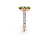 Rose gold Marquise Cut Diamond Solitaire Engagement Ring with Pavé Band and Four-Prong Setting_2