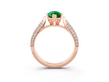Rose gold Marquise Cut Diamond Solitaire Engagement Ring with Pavé Band and Four-Prong Setting_3