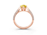 Rose gold Marquise Cut Diamond Solitaire Engagement Ring with Pavé Band and Four-Prong Setting_3