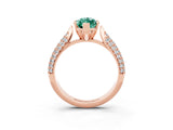 Rose gold Marquise Cut Diamond Solitaire Engagement Ring with Pavé Band and Four-Prong Setting_3