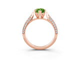 Rose gold Marquise Cut Diamond Solitaire Engagement Ring with Pavé Band and Four-Prong Setting_3