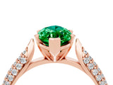 Rose gold Marquise Cut Diamond Solitaire Engagement Ring with Pavé Band and Four-Prong Setting_4
