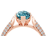 Rose gold Marquise Cut Diamond Solitaire Engagement Ring with Pavé Band and Four-Prong Setting_4