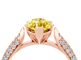 Rose gold Marquise Cut Diamond Solitaire Engagement Ring with Pavé Band and Four-Prong Setting_4
