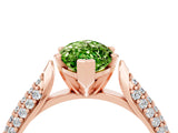 Rose gold Marquise Cut Diamond Solitaire Engagement Ring with Pavé Band and Four-Prong Setting_4