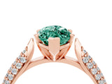 Rose gold Marquise Cut Diamond Solitaire Engagement Ring with Pavé Band and Four-Prong Setting_4