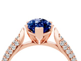 Rose gold Marquise Cut Diamond Solitaire Engagement Ring with Pavé Band and Four-Prong Setting_4