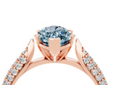 Rose gold Marquise Cut Diamond Solitaire Engagement Ring with Pavé Band and Four-Prong Setting_4