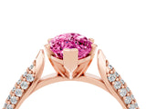 Rose gold Marquise Cut Diamond Solitaire Engagement Ring with Pavé Band and Four-Prong Setting_4