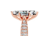 Rose gold Marquise Cut Diamond Solitaire Engagement Ring with Pavé Band and Four-Prong Setting_5