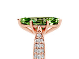 Rose gold Marquise Cut Diamond Solitaire Engagement Ring with Pavé Band and Four-Prong Setting_5
