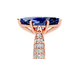 Rose gold Marquise Cut Diamond Solitaire Engagement Ring with Pavé Band and Four-Prong Setting_5