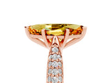 Rose gold Marquise Cut Diamond Solitaire Engagement Ring with Pavé Band and Four-Prong Setting_5