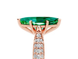 Rose gold Marquise Cut Diamond Solitaire Engagement Ring with Pavé Band and Four-Prong Setting_5