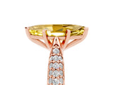 Rose gold Marquise Cut Diamond Solitaire Engagement Ring with Pavé Band and Four-Prong Setting_5
