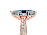 Rose gold Marquise Cut Diamond Solitaire Engagement Ring with Pavé Band and Four-Prong Setting_5