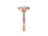 Rose gold Marquise Cut Diamond Solitaire Pavé Engagement Ring with Round Band and Prong Setting_52