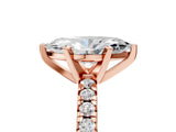 Rose gold Marquise Cut Diamond Solitaire Pavé Engagement Ring with Round Band and Prong Setting_55