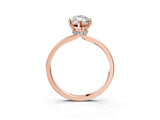 Rose gold Marquise Cut Diamond Solitaire Ring with Classic Band and Four-Prong Setting_6