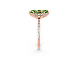 Rose gold Marquise Cut Diamond Solitaire Ring with Four-Prong Setting and Pavé Band_2