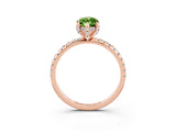 Rose gold Marquise Cut Diamond Solitaire Ring with Four-Prong Setting and Pavé Band_3