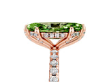 Rose gold Marquise Cut Diamond Solitaire Ring with Four-Prong Setting and Pavé Band_5