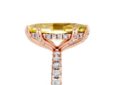 Rose gold Marquise Cut Diamond Solitaire Ring with Four-Prong Setting and Pavé Band_5