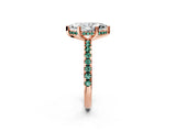 Rose gold Marquise Cut Diamond Solitaire Ring with Pavé Band and Four-Prong Setting_2