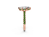 Rose gold Marquise Cut Diamond Solitaire Ring with Pavé Band and Four-Prong Setting_2