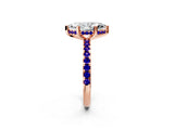 Rose gold Marquise Cut Diamond Solitaire Ring with Pavé Band and Four-Prong Setting_2