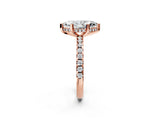 Rose gold Marquise Cut Diamond Solitaire Ring with Pavé Band and Four-Prong Setting_2
